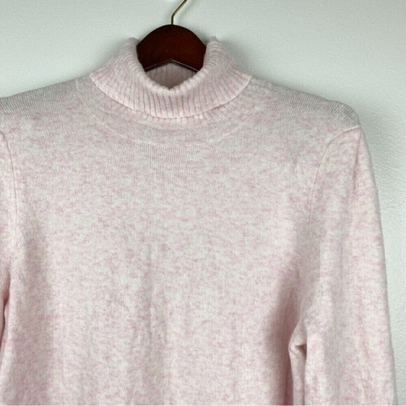 J. Crew Extra Soft Yarn Puff Sleeve Turtleneck Sweater Light Pink Size L - Picture 3 of 7